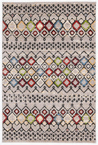 Safavieh Amsterdam Collection Accent Rug - 4' X 6', Light Grey & Multi, Moroccan Boho Design, Non-Shedding & Easy Care, Ideal Fo