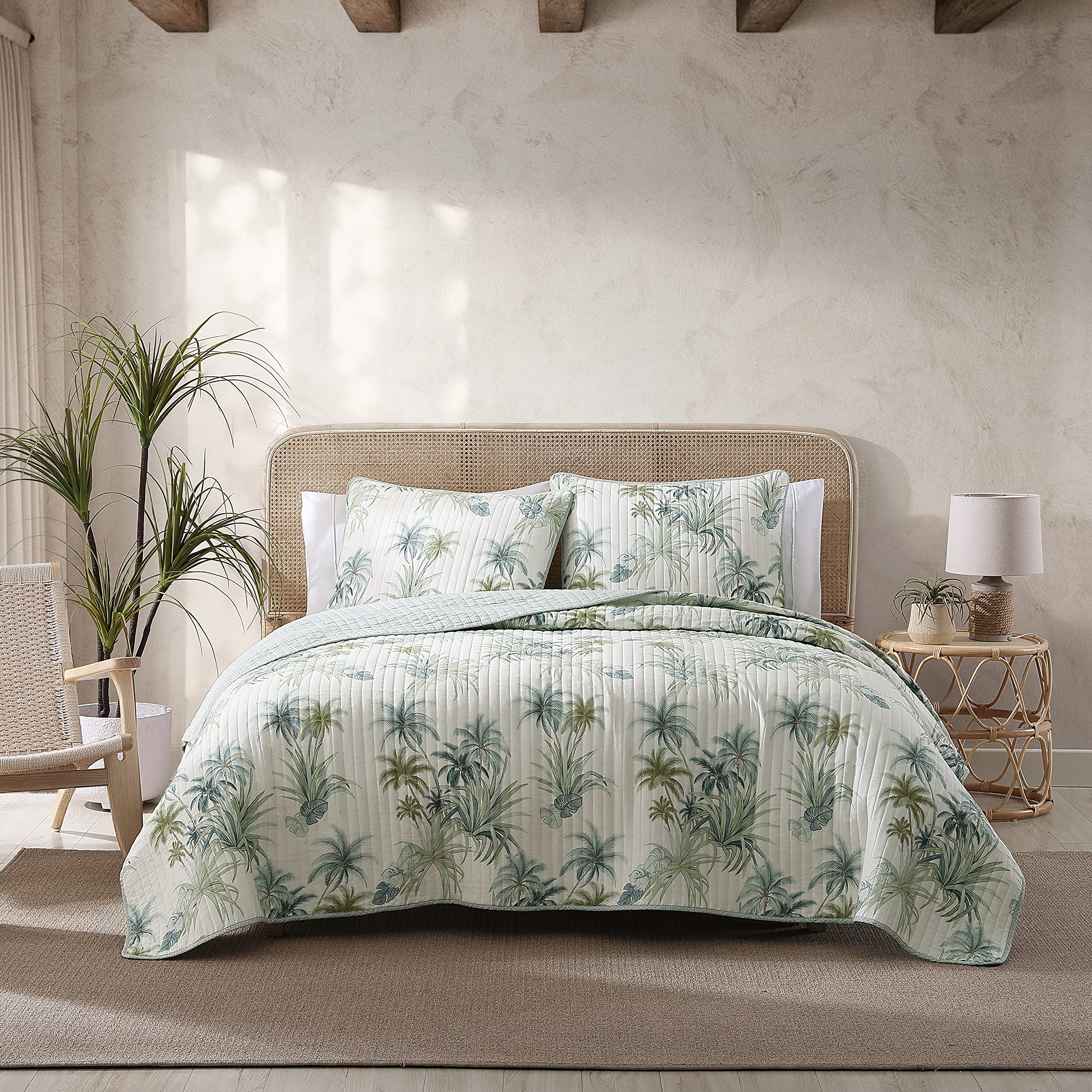 Tommy Bahama - Serenity Palm Collection - Quilt - 100% Cotton, Soft & Breathable For All Seasons, Pre-Washed For Added Comfort,