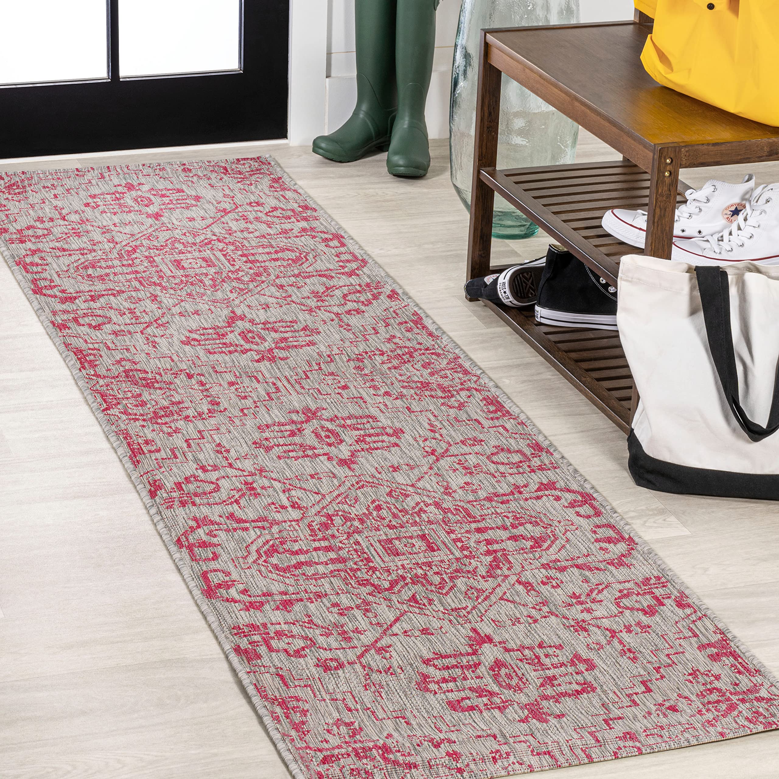 Jonathan Y Smb105F-28 Estrella Bohemian Medallion Textured Weave Indoor Outdoor Area Rug,Coastal,Traditional,Transitional Easy C