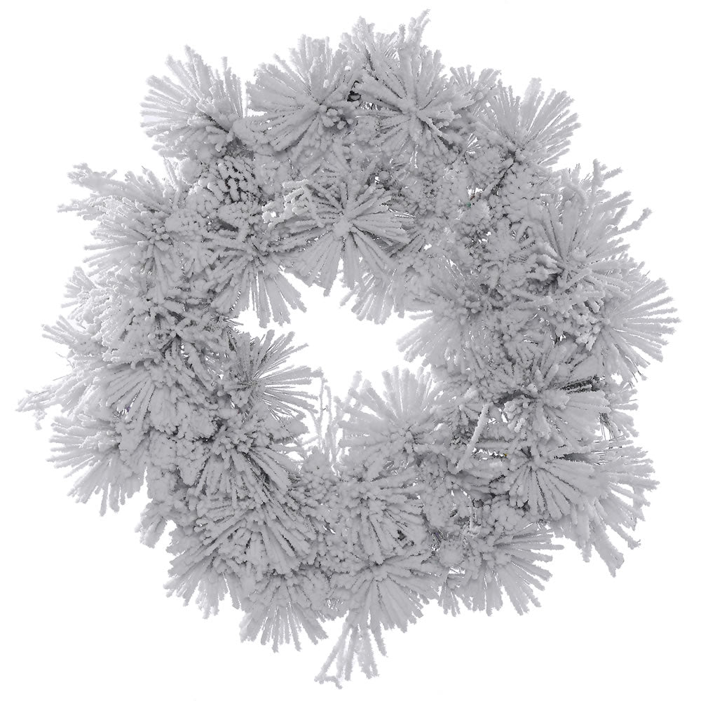 Vickerman 30 Inch  Flock Alberta Wreath W/Cones 110Tips  A155330