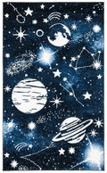 SAFAVIEH Carousel Kids Collection Accent Rug - 2 x 3, Dark Blue & Light Blue, Non-Shedding & Easy Care, Ideal for High Traffic