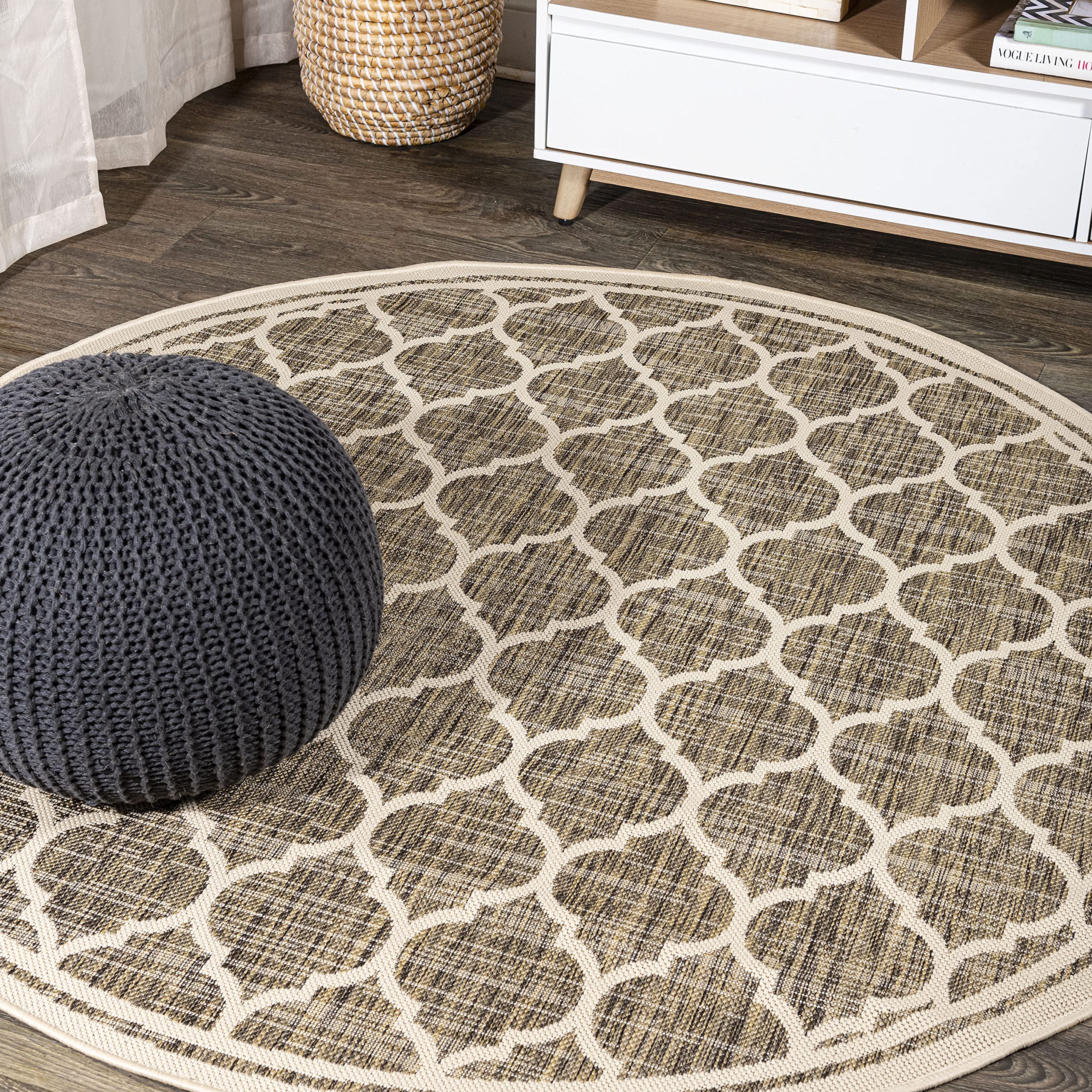 Jonathan Y Smb109A-4R Trebol Moroccan Trellis Textured Weave Indoor/Outdoor Area Rug, Modern, Bohemian, Contemporary For Bedroom