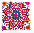 Cotton Suzani Embroidered Cushion Cover | Sofa Decorative Cushion Pillow Cover Cushion Case (White)