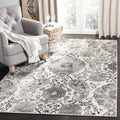SAFAVIEH Madison Collection Accent Rug - 4' x 6', Cream & Silver, Boho Chic Glam Paisley Design, Non-Shedding & Easy Care, Ideal