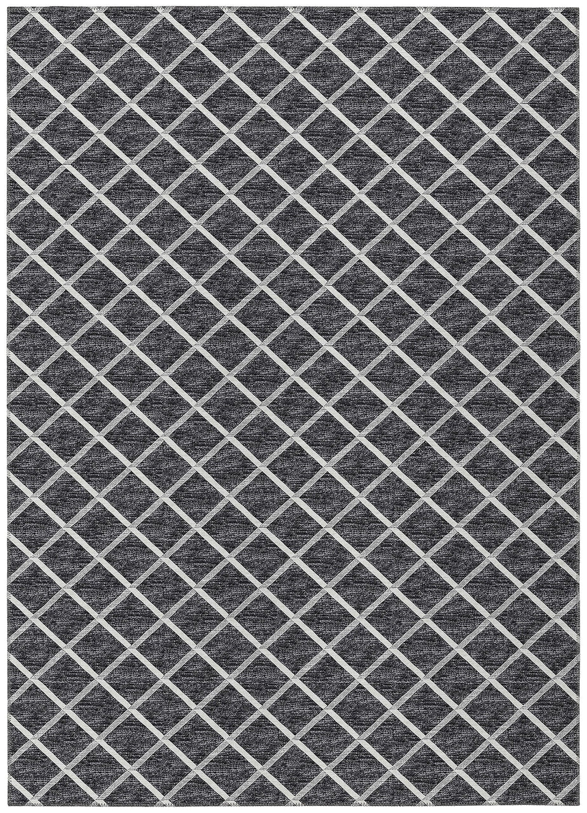 Dalyn Rugs York Yo1 Black 8' X 10' Indoor Outdoor Area Rug, Easy Clean, Machine Washable, Non Shedding, Bedroom, Living Room, Dining Room, Kitchen, Patio Rug
