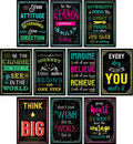 L&O Goods Black Chalkboard Motivational Wall Decor Posters  Set of 10 Inspirational Prints for Living Room, Office, Bedroom, And