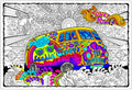 Stuff2Color Love Bus - Giant 22 X 32.5 Inch Line Art Coloring Poster (Great for Family Time, Adults, Kids, Classrooms, Care Faci