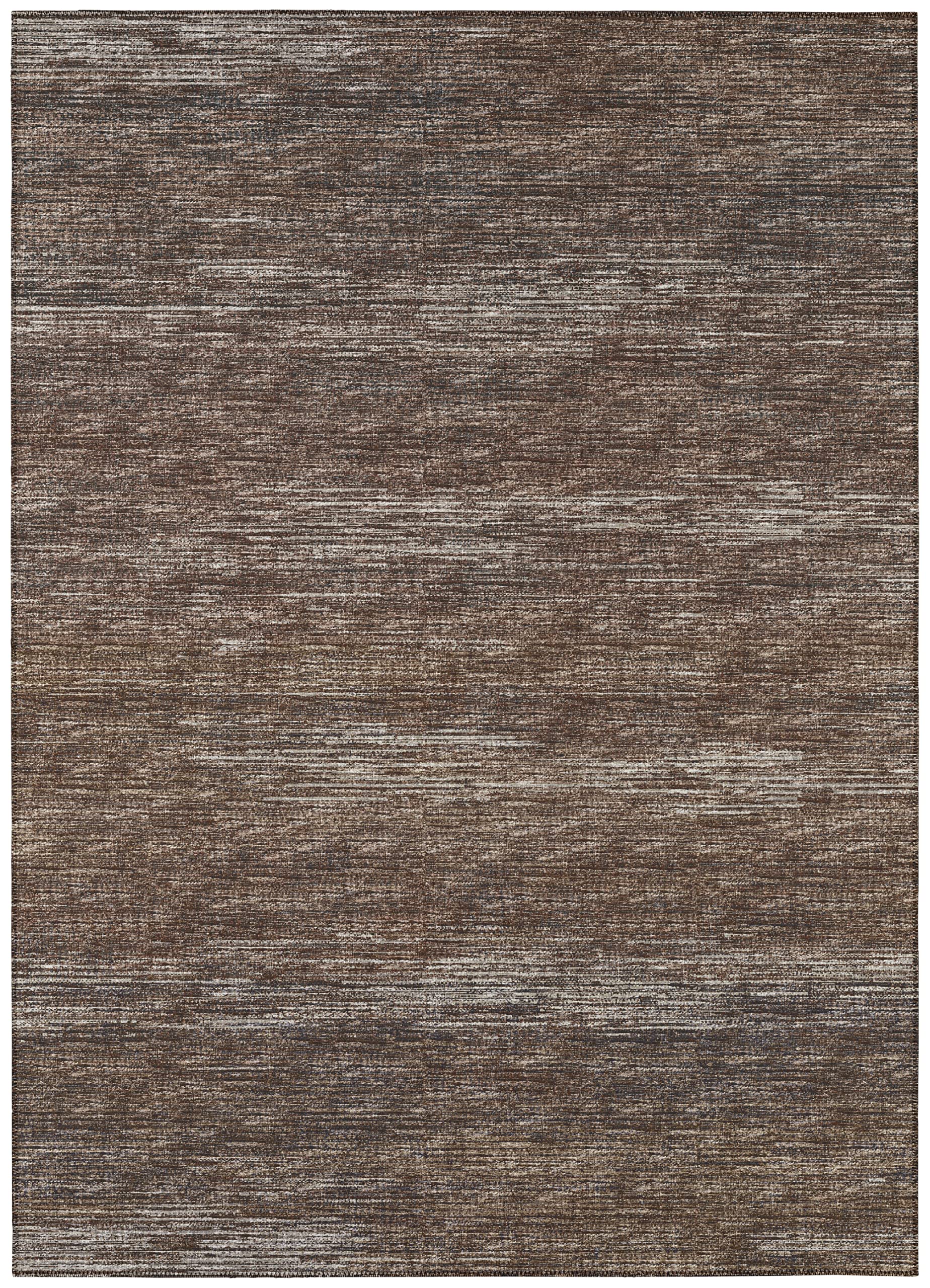 Addison Rugs Marston 8' X 10' Transitional Brown Indoor Outdoor Area Rug, Stain Resistant, Machine Washable, Non Shedding, Bedroom, Living Room, Dining Room, Kitchen Rug