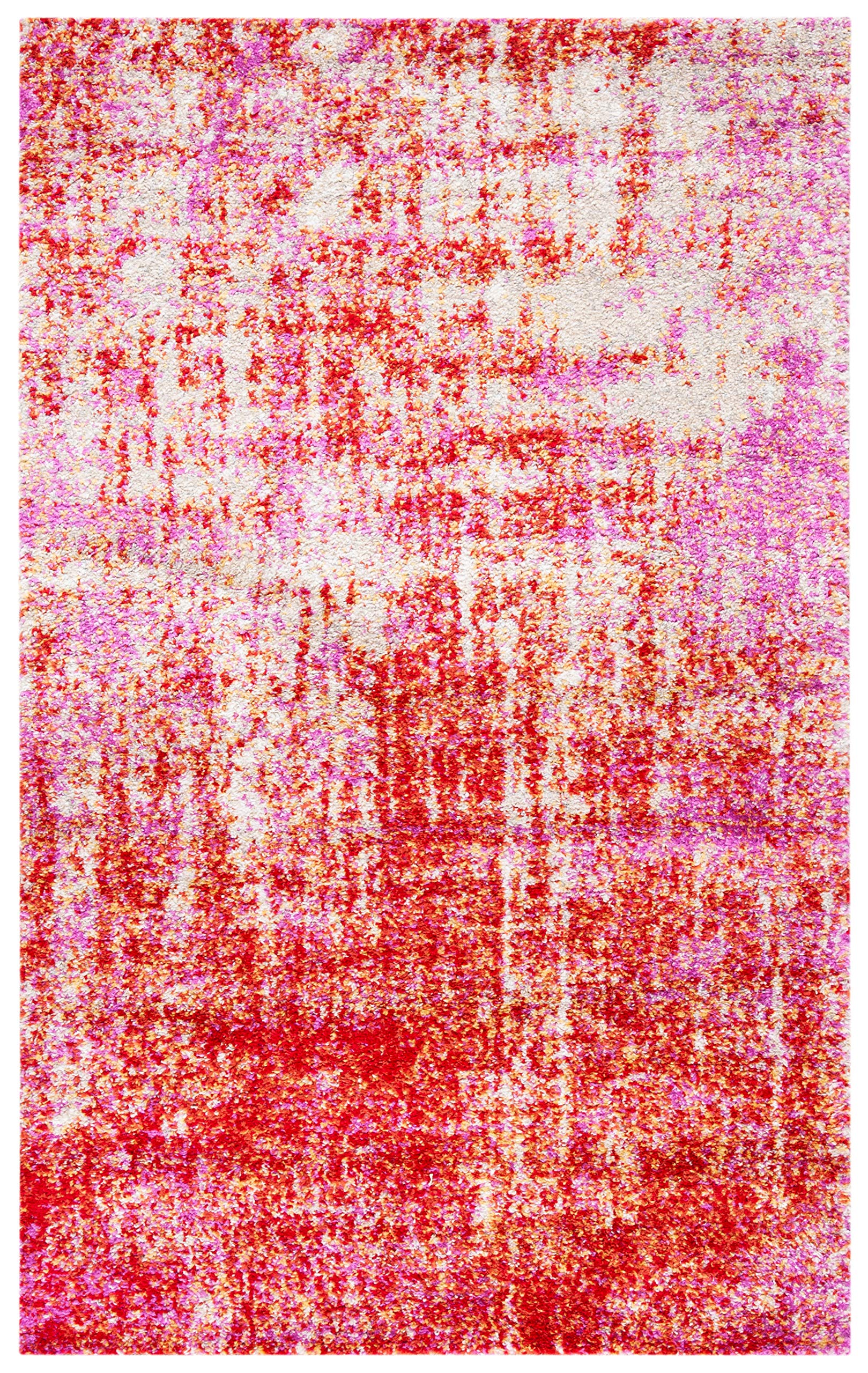 Safavieh Adirondack Collection Accent Rug - 3' X 5', Red & Gold, Modern Abstract Design, Non-Shedding & Easy Care, Ideal For Hig