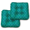 Duck Covers Water-Resistant Indoor/Outdoor Seat Cushions, 19 X 19 X 5 Inch, 2 Pack, Topaz Mosaic, Outdoor Patio Cushions