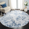 SAFAVIEH Amelia Collection Area Rug - 6'7'' Round, Navy & Grey, Modern Abstract Design, Non-Shedding & Easy Care, Ideal for High
