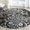 SAFAVIEH Adirondack Collection 3 Round Black/Silver ADR114A Floral Glam Damask Distressed Non-Shedding Living Room Dining Bedro
