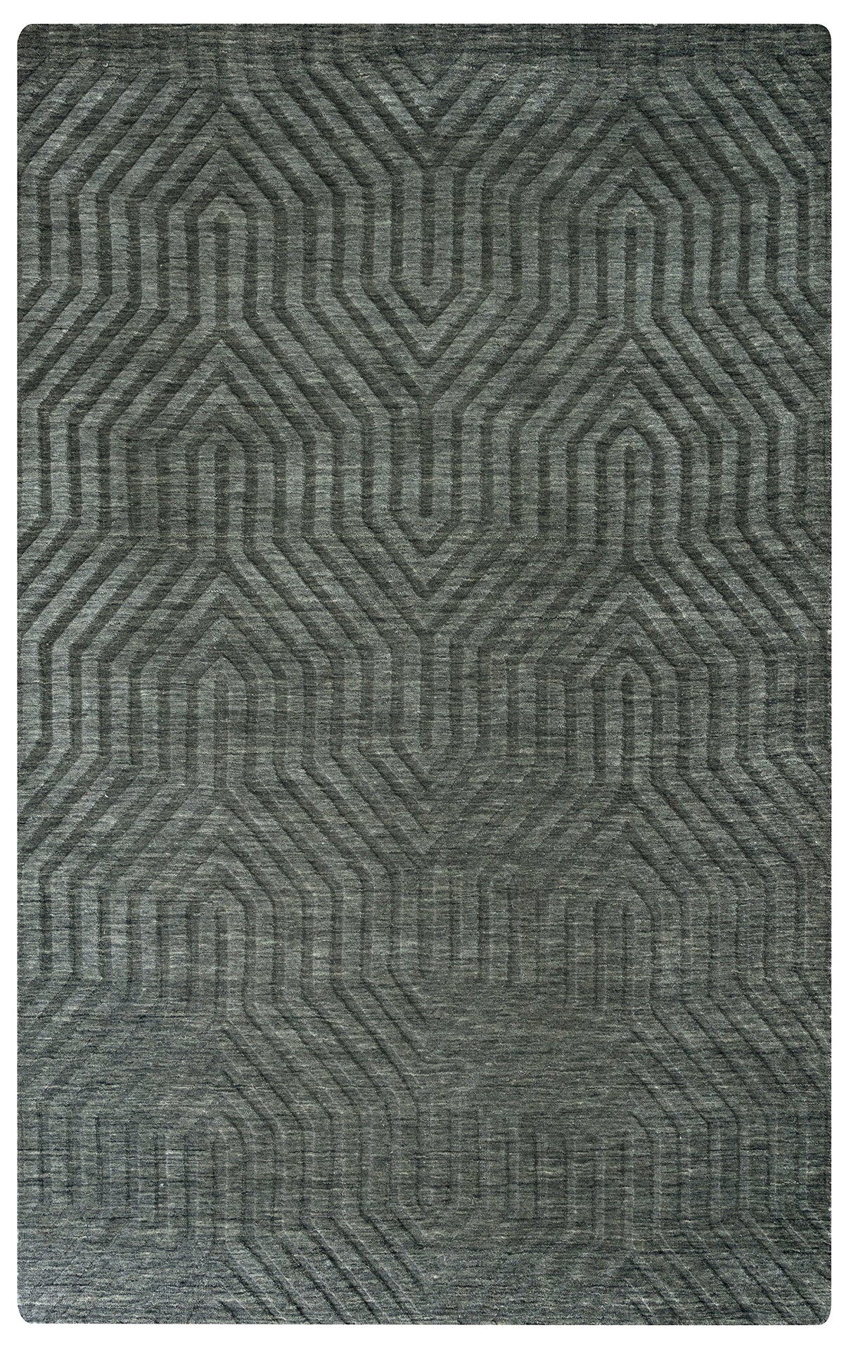 Rizzy Home | Tc8574 | Technique Collection | Wool Area Rug | 8' Round | Gray/Charcoal Solid