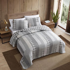 Eddie Bauer Home - Queen Quilt Set, Cotton Reversible Bedding With Matching Shams, Home Decor For All Seasons (Fairview Grey, Qu