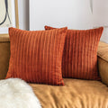 Ugasa Striped Velvet Decor Pillow Covers Soft Solid Square Corduroy Cushion Covers Throw Cushion Cases For Couch Sofa Living Roo