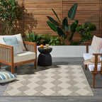 Nourison Positano Indoor/Outdoor Light Grey 4' X 6' Area Rug, Easy Cleaning, Non Shedding, Bed Room, Living Room, Dining Room, Backyard, Deck, Patio (4X6)
