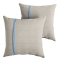 Sorra Home X Sunbrella - Indoor Outdoor Square Pillows, Set Of 2, 16 X 16, Silver Grey & Capri True Blue