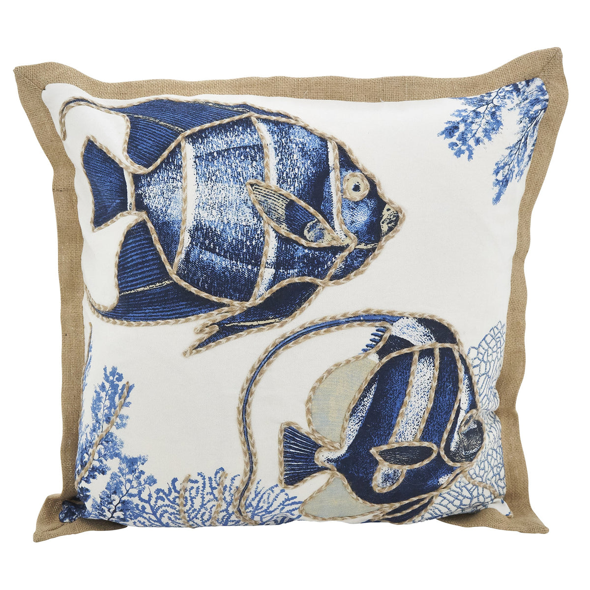 Saro Lifestyle Neptunian Collection Down Filled Fish Throw Pillow