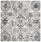 Safavieh Madison Collection 9' Square Cream Silver Mad600D Boho Chic Glam Paisley Non-Shedding Living Room Bedroom Dining Home O