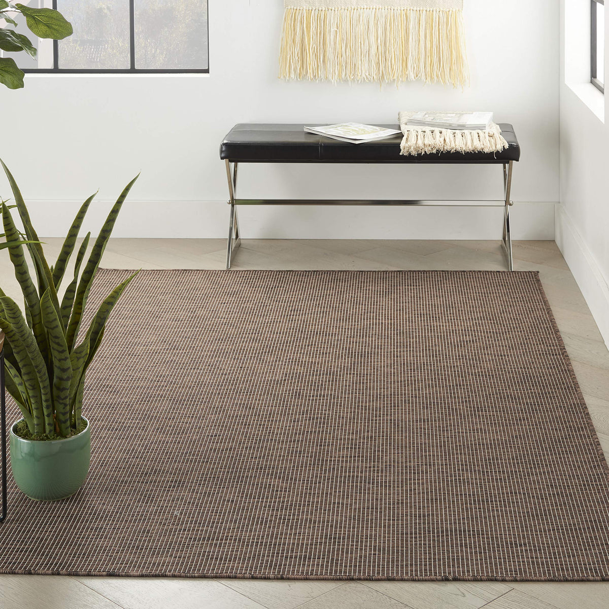 Nourison Positano Indoor/Outdoor Natural 3' X 5' Area Rug, Easy Cleaning, Non Shedding, Bed Room, Living Room, Dining Room, Back