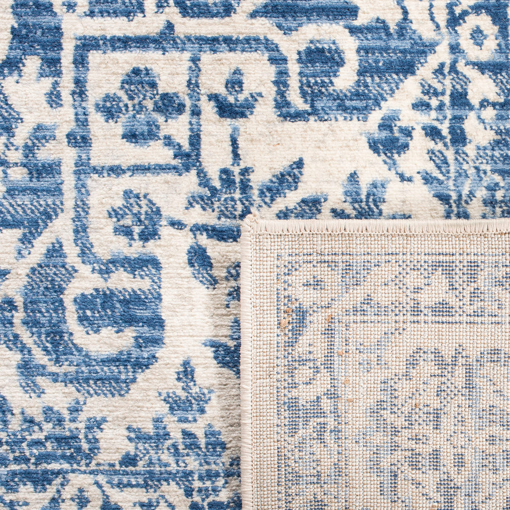 Safavieh Brentwood Collection 2' X 22' Navy / Light Grey Bnt832M Medallion Distressed Non-Shedding Living Room Bedroom Runner Ru