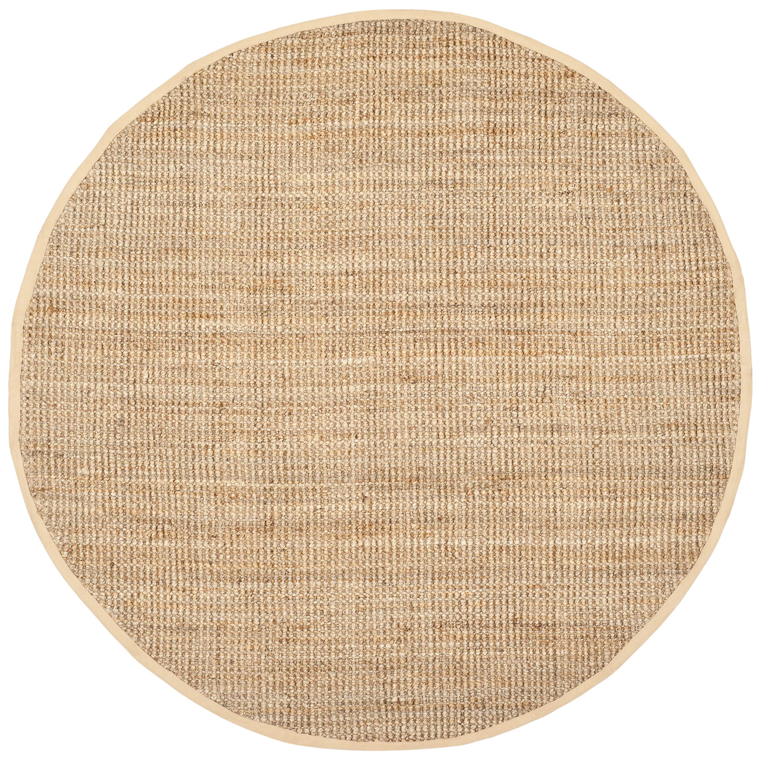 Safavieh Natural Fiber Collection Area Rug - 9' Round, Natural, Handmade Farmhouse Jute, Ideal For High Traffic Areas In Living