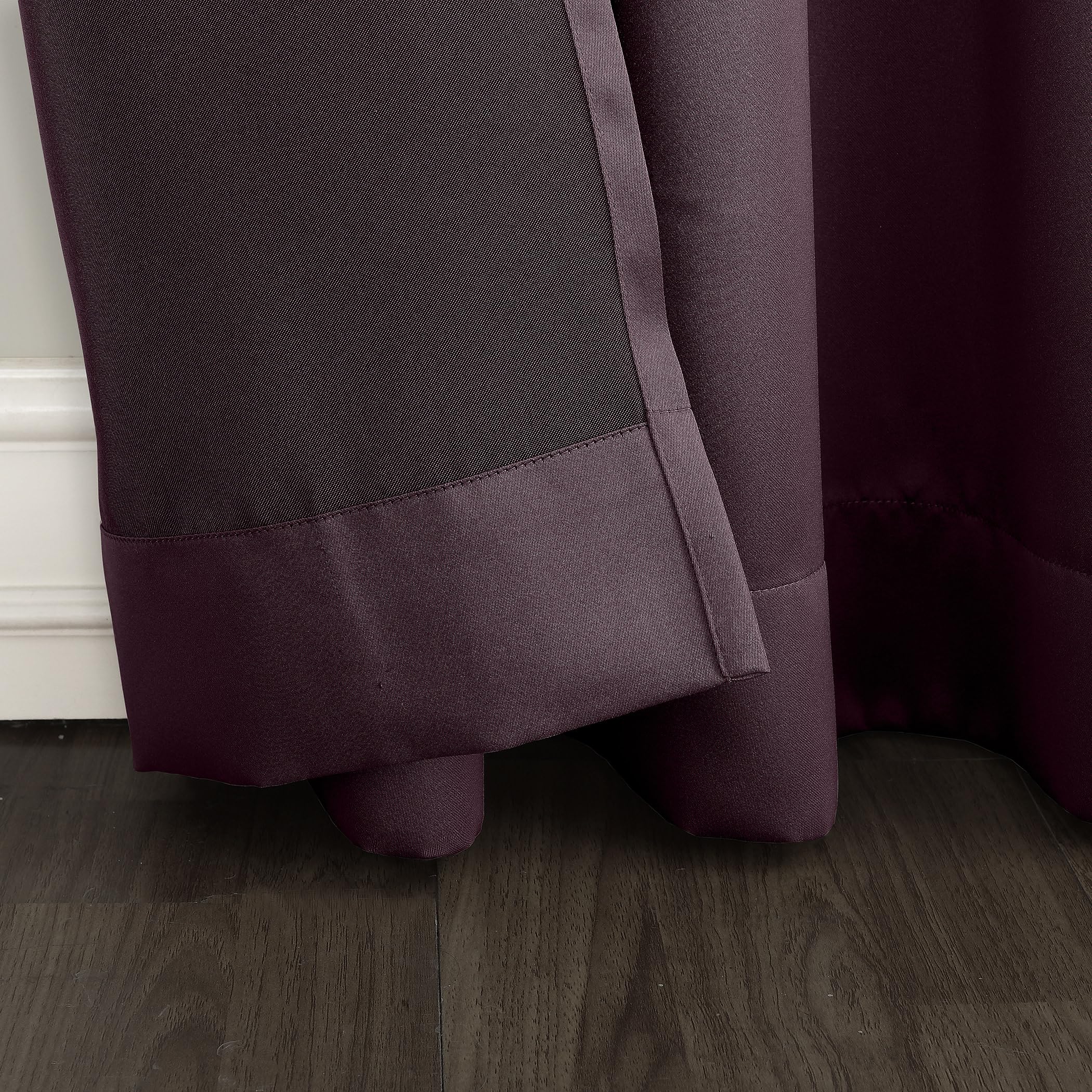 Sun Zero Barrow 2-Pack Energy Saving Grommet Curtain Panel Pair, 54'' X 84, Plum Purple