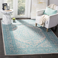 SAFAVIEH Adirondack Collection Area Rug - 51 x 76, Light Grey & Teal, Oriental Medallion Design, Non-Shedding & Easy Care, Ide