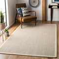 Safavieh Natural Fiber Collection 4 Square Marble/Beige NF143C Border Sisal Area Rug