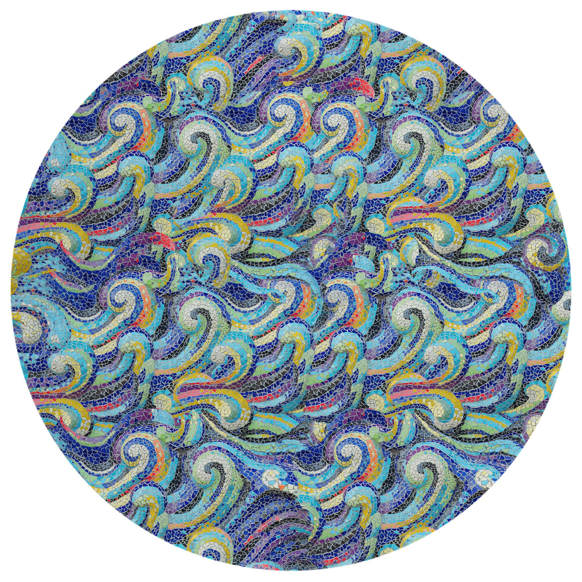 Addison Rugs Surfside Asr44 Ocean 8' X 8' Indoor Outdoor Round Rug, Easy Clean, Machine Washable, Non Shedding, Bedroom, Living Room, Dining Room, Kitchen, Patio Rug