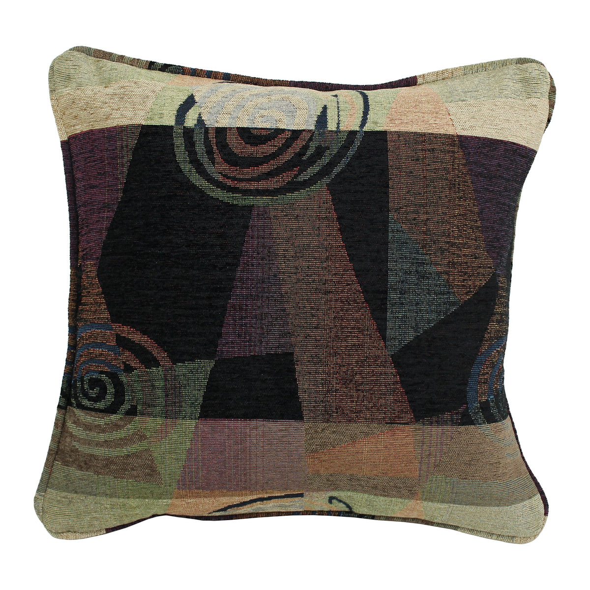 Blazing Needles Corded Square Jacquard Chenille Throw Pillow, 18&quot;, Dark Side of The Moon