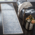 SAFAVIEH Brentwood Collection 2' x 8' Navy / Light Grey BNT832M Medallion Distressed Non-Shedding Living Room Entryway Foyer Hal