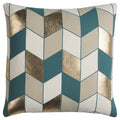 Rizzy Home T11949 Decorative Pillow, 20"X20", Blue/Metallic/White