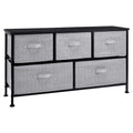 Amazon Basics Extra Wide Fabric 5-Drawer Storage Organizer Unit for Closet, Black