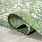 Jonathan Y Smb104F-4 Malta Bohemian Medallion Textured Weave Indoor Outdoor Area-Rug, Coastal Traditional Transitional Easy-Cleaning,Bedroom,Kitchen,Backyard,Patio,Non Shedding, 4 X 6, Cream/Green