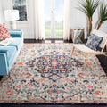 SAFAVIEH Madison Collection Area Rug - 3 Square, Beige & Black, Boho Chic Medallion Distressed Design, Non-Shedding & Easy Care