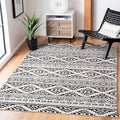 SAFAVIEH Tulum Collection 4 Square Ivory/Black TUL272B Moroccan Boho Tribal Non-Shedding Area Rug