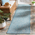 Safavieh Courtyard Collection 2'3' X 8' Aqua/Grey Cy8680 Indoor-Outdoor Waterproof Easy-Cleaning Patio Backyard Mudroom Runner-