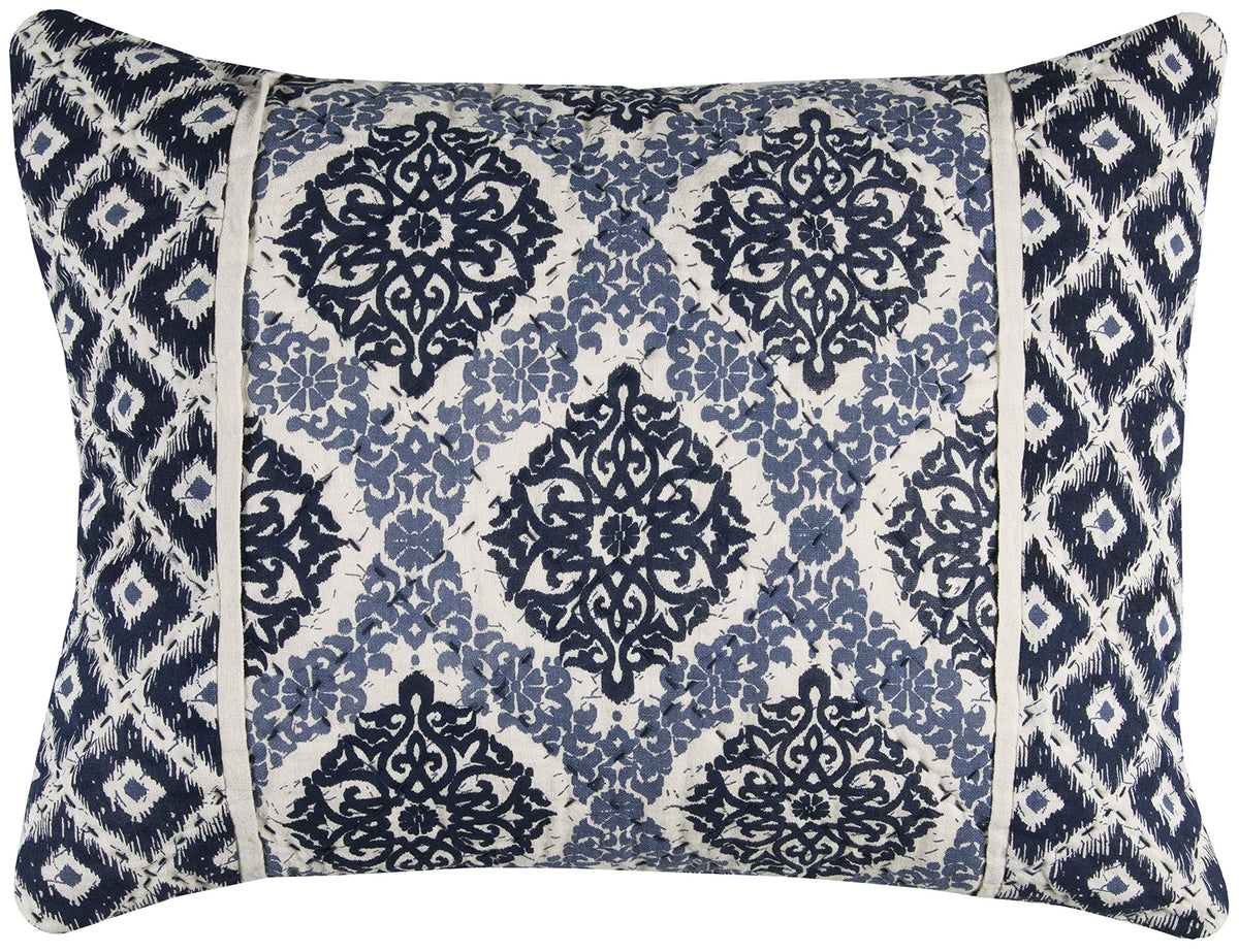 Rizzy Home | BQ4212 | 20&quot;x26&quot; Blue/White/Medallion Standard Sham