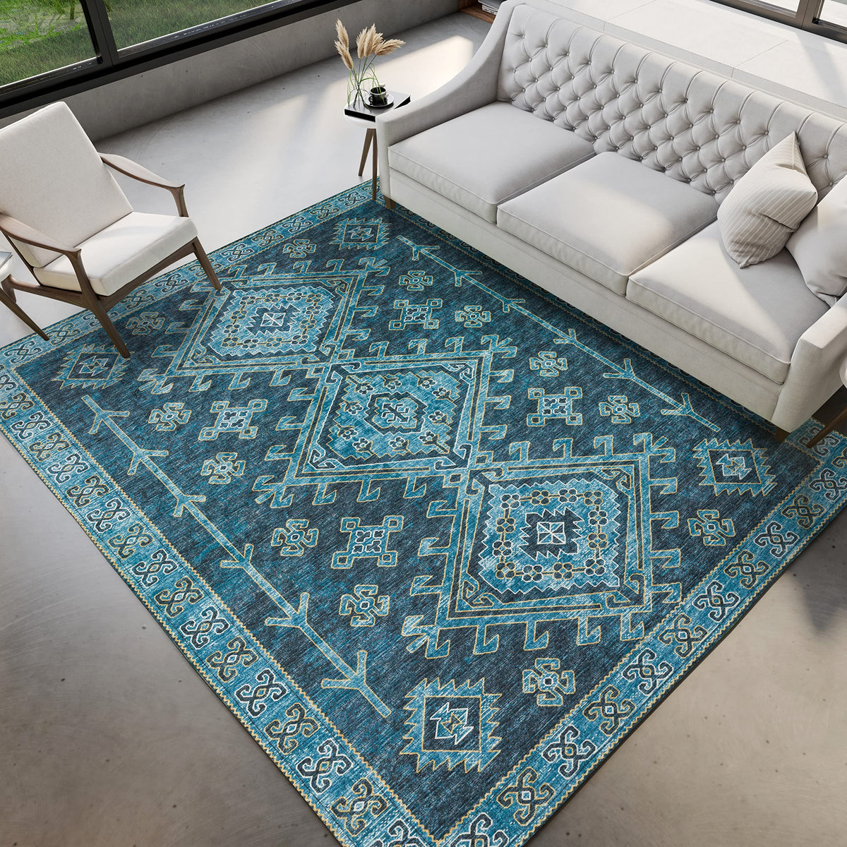 Dalyn Rugs Brisbane Br2 Aztec Medalion Navy 3' X 5'