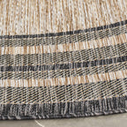 Safavieh Courtyard Collection 4' Round Natural / Black Cy8475 Indoor/ Outdoor Patio Backyard Mudroom Area Rug
