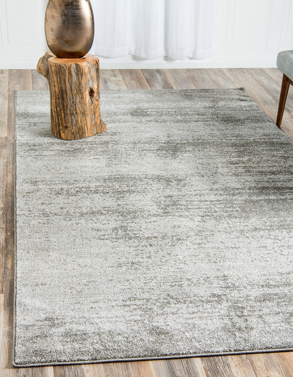 Unique Loom Del Mar Collection Area Rug - Lucille (5' 3'' X 8' Rectangle, Gray/ Ivory)