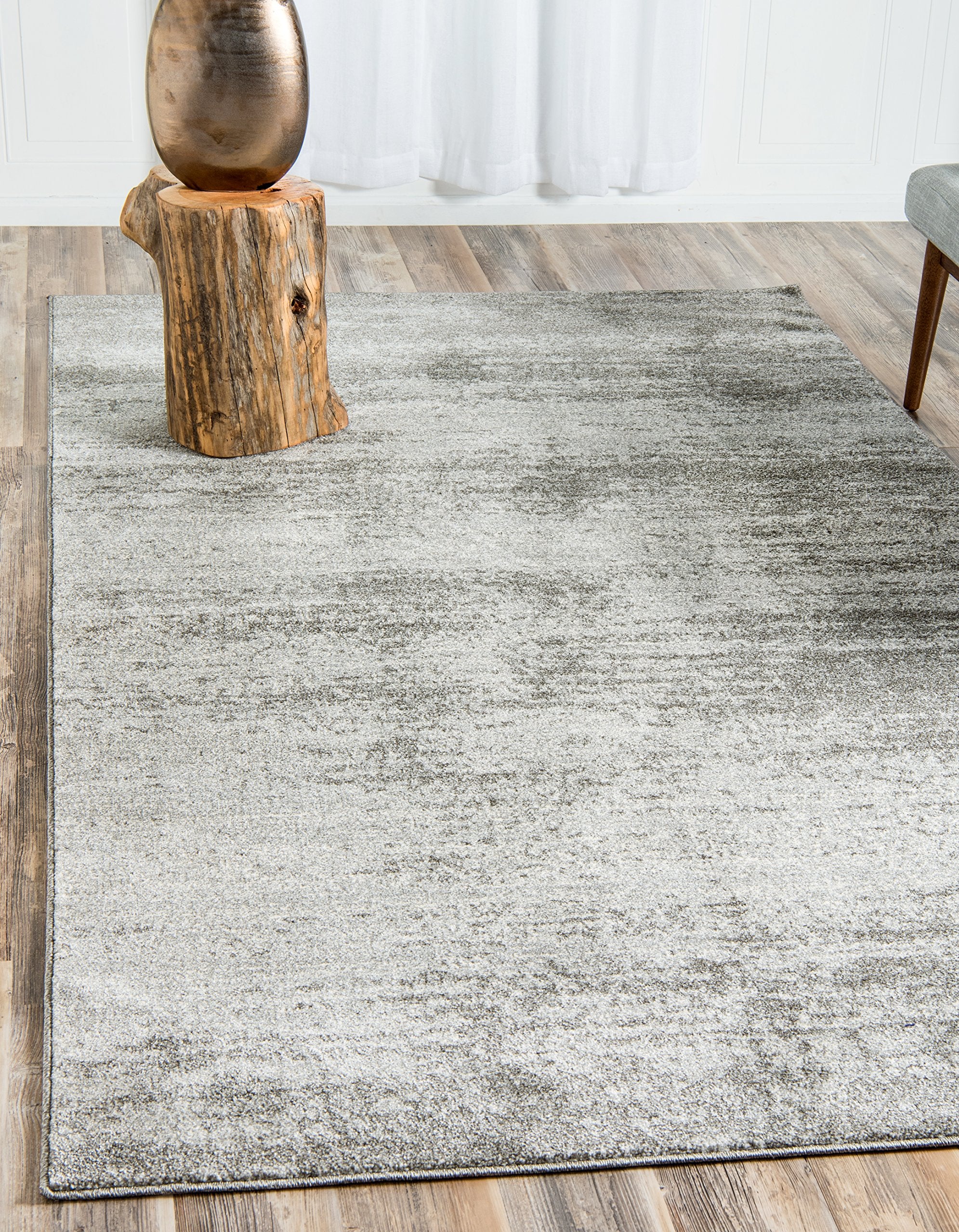 Unique Loom Del Mar Collection Area Rug - Lucille (5' 3'' X 8' Rectangle, Gray/ Ivory)