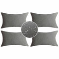 Demetex Outdoor Lumbar Pillow Covers Decorative Lumbar Waterproof Throw Pillows For Couch Bed, Set Of 4, 12X20 Inch, Light Grey