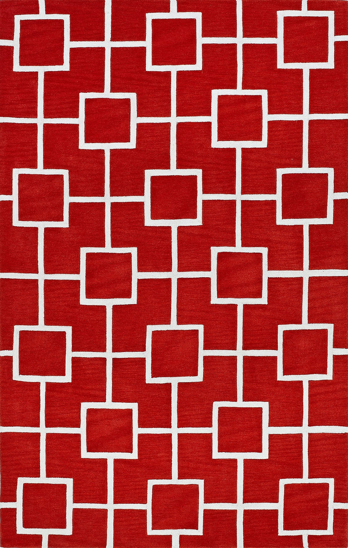 Addison Optics Modern Geometric Square Red 9' X 13' Area Rug