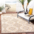 SAFAVIEH Courtyard Collection Accent Rug - 4 x 57, Dark Beige & Beige, Non-Shedding & Easy Care, Indoor/Outdoor & Washable-Ide
