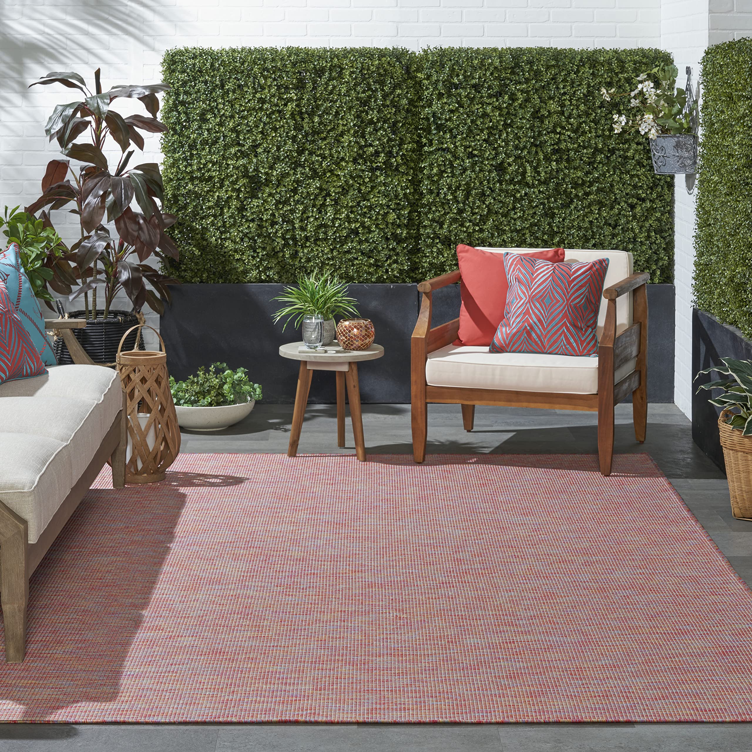 Nourison Positano Indoor/Outdoor Rainbow 8' X 10' Area Rug, Easy Cleaning, Non Shedding, Bed Room, Living Room, Dining Room, Backyard, Deck, Patio (8X10)