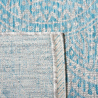Safavieh Courtyard Collection 7'10' Square Light Grey/Aqua Cy8734 Indoor/Outdoor Non-Shedding Easy Cleaning Patio Backyard Porch Deck Mudroom Area Rug