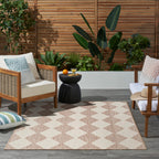 Nourison Positano Indoor/Outdoor Beige 4' X 6' Area Rug, Easy Cleaning, Non Shedding, Bed Room, Living Room, Dining Room, Backyard, Deck, Patio (4X6)