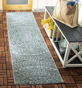 Safavieh Courtyard Collection 2'3' X 6'7' Light Grey / Teal Cy8734 Indoor/ Outdoor Waterproof Easy Cleaning Patio Backyard Mudroom Runner Rug